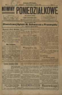 Nowiny Poniedziałkowe. 1919, R. 1, nr 1-3 (marzec)