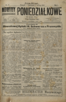 Nowiny Poniedziałkowe. 1919, R. 1, nr 12-16 (czerwiec)