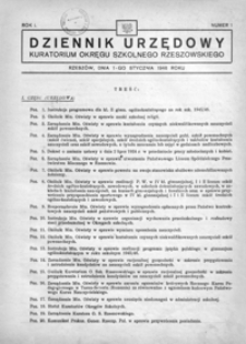 Dziennik Urzędowy Kuratorium Okręgu Szkolnego Rzeszowskiego. 1946, R. 1, nr 1 (styczeń)