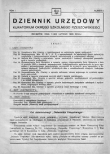 Dziennik Urzędowy Kuratorium Okręgu Szkolnego Rzeszowskiego. 1946, R. 1, nr 2 (luty)