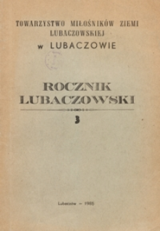 Rocznik Lubaczowski. 1985, T. 3