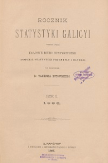 Rocznik Statystyki Galicyi. R. 1