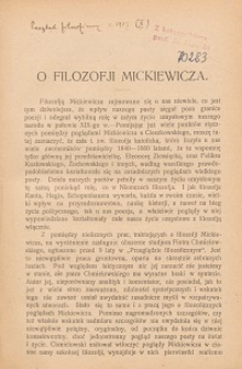 O filozofji Mickiewicza