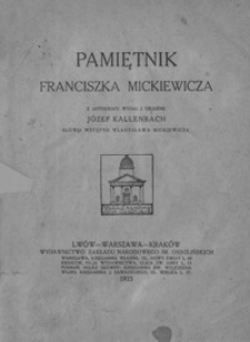 Pamiętnik Franciszka Mickiewicza