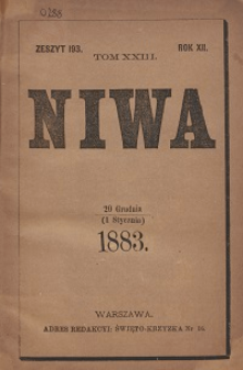 Niwa : dwutygodnik naukowy, literacki i artystyczny R.12, T. 23 z. 193-198