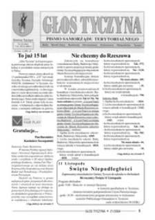 Głos Tyczyna : pismo samorządu terytorialnego. 2004, nr 21 (listopad)