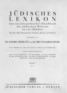 Jüdisches Lexikon : ein enzyklopädisches Handbuch des jüdischen Wissens in vier Bänden. Bd. 1, A-C