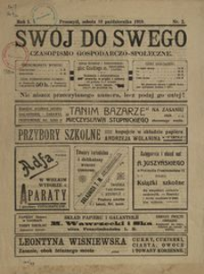Swój do swego : czasopismo gospodarczo-społeczne. 1919, R. 1, nr 2 (październik)
