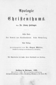 Apologie des Christenthums. Bd. 1, Der Beweis des Christenthums. Abt. 1