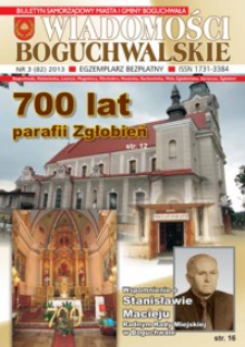 Wiadomości Boguchwalskie : biuletyn samorządowy miasta i gminy Boguchwała. 2013, nr 3 (82)