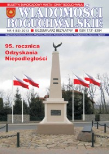 Wiadomości Boguchwalskie : biuletyn samorządowy miasta i gminy Boguchwała. 2013, nr 4 (83)