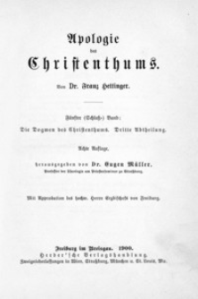 Apologie des Christenthums. Bd. 5, Die Dogmen des Christenthums. Abt. 3