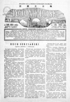 Tygodnik Polski : bulletin de la Mission Catholique Polonaise : jedyne czasopismo polskie w Azji. 1924, R. 3, nr 140-143 (grudzień)