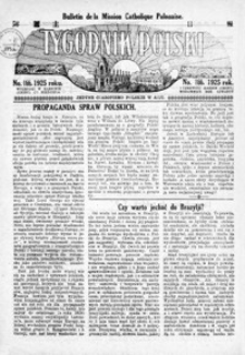 Tygodnik Polski : Bulletin de la Mission Catholique Polonaise : jedyne czasopismo polskie w Azji. 1925, R. 4, nr 166-169 (czerwiec)