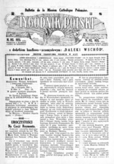 Tygodnik Polski : Bulletin de la Mission Catholique Polonaise : jedyne czasopismo polskie w Azji. 1925, R. 4, nr 193-195 (grudzień)