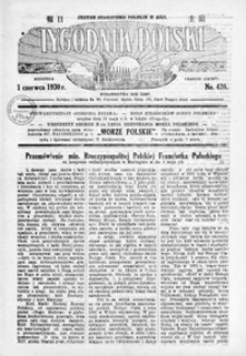 Tygodnik Polski : jedyne czasopismo polskie w Azji. 1930, R. 8/9, nr 420-424 (czerwiec)