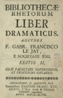 Bibliothecae rhetorum liber dramaticus