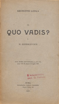 Quo vadis? di H. Sienkiewicz