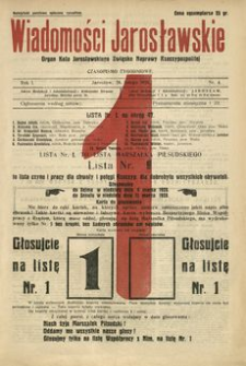 Wiadomości Jarosławskie : organ Koła Jarosławskiego Związku Naprawy Rzeczypospolitej. 1928, R. 1, nr 4 (luty)