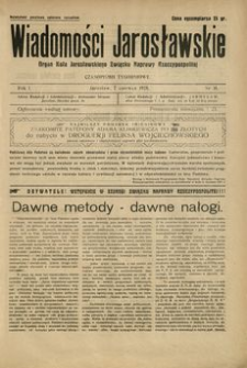 Wiadomości Jarosławskie : organ Koła Jarosławskiego Związku Naprawy Rzeczypospolitej. 1928, R. 1, nr 18 (czerwiec)