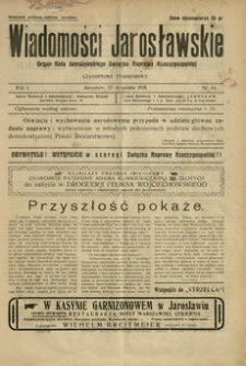 Wiadomości Jarosławskie : organ Koła Jarosławskiego Związku Naprawy Rzeczypospolitej. 1928, R. 1, nr 34 (wrzesień)