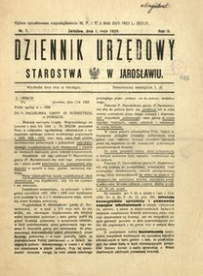 Dziennik Urzędowy Starostwa w Jarosławiu. 1928, R. 3, nr 7 (maj)