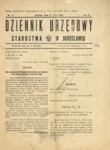 Dziennik Urzędowy Starostwa w Jarosławiu. 1928, R. 3, nr 12 (lipiec)