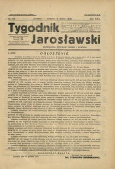 Tygodnik Jarosławski : poświęcony sprawom miasta i powiatu. 1928, R. 25, nr 10 (marzec)