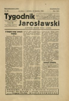 Tygodnik Jarosławski : poświęcony sprawom miasta i powiatu. 1928, R. 25, nr 38 (wrzesień)