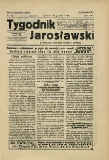 Tygodnik Jarosławski : poświęcony sprawom miasta i powiatu. 1928, R. 25, nr 53 (grudzień)