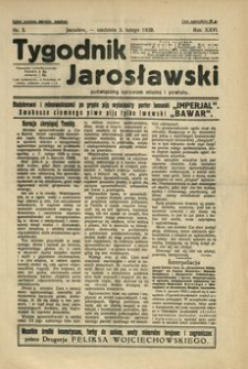Tygodnik Jarosławski : poświęcony sprawom miasta i powiatu. 1929, R. 26, nr 5 (luty)