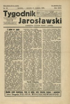 Tygodnik Jarosławski : poświęcony sprawom miasta i powiatu. 1929, R. 26, nr 16 (kwiecień)