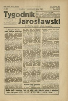 Tygodnik Jarosławski : poświęcony sprawom miasta i powiatu. 1929, R. 26, nr 29 (lipiec)