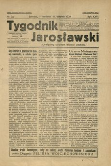 Tygodnik Jarosławski : poświęcony sprawom miasta i powiatu. 1929, R. 26, nr 32 (sierpień)
