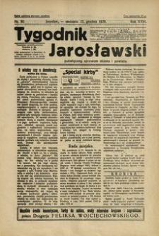 Tygodnik Jarosławski : poświęcony sprawom miasta i powiatu. 1929, R. 26, nr 50 (grudzień)