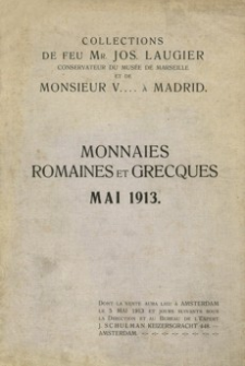Catalogue des collections importantes de Monnaies Romaines et Grecques de feu Monsieur Jos. Laugier, Conservateur du Musée de Marseille et de Monsieur V... à Madrid