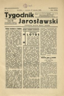 Tygodnik Jarosławski : poświęcony sprawom miasta i powiatu. 1935, R. 32, nr 4 (styczeń)