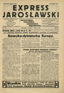 Express Jarosławski : bezpartyjne, niezależne czasopismo tygodniowe. 1929, R. 2, nr 9 (marzec)