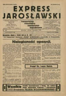 Express Jarosławski : bezpartyjne, niezależne czasopismo tygodniowe. 1929, R. 2, nr 49 (grudzień)