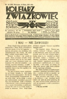 Kolejarz Związkowiec : organ Związku Zawodowego Pracowników Kolejowych Rzeczypospolitej Polskiej. 1930, nr 14 (304) (maj)