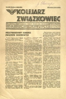 Kolejarz Związkowiec : organ Związku Zawodowego Pracowników Kolejowych Rzeczypospolitej Polskiej. 1933, nr 25 (425) (sierpień)