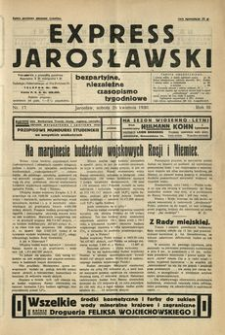 Express Jarosławski : bezpartyjne, niezależne czasopismo tygodniowe. 1930, R. 3, nr 17 (kwiecień)