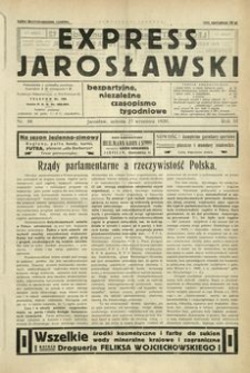 Express Jarosławski : bezpartyjne, niezależne czasopismo tygodniowe. 1930, R. 3, nr 39 (wrzesień)