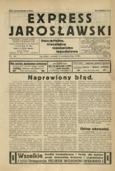 Express Jarosławski : bezpartyjne, niezależne czasopismo tygodniowe. 1930, R. 3, nr 40 (październik)