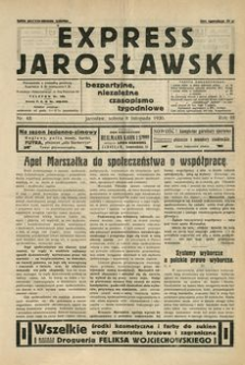 Express Jarosławski : bezpartyjne, niezależne czasopismo tygodniowe. 1930, R. 3, nr 45 (listopad)