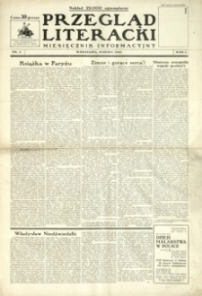 Przegląd Literacki : miesięcznik informacyjny. 1930, R. 1, nr 3 (marzec)