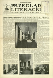 Przegląd Literacki : miesięcznik informacyjny. 1930, R. 1, nr 5-6 (maj-czerwiec)