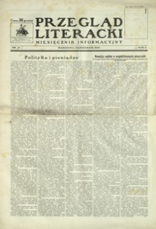 Przegląd Literacki : miesięcznik informacyjny. 1930, R. 1, nr 10 (październik)