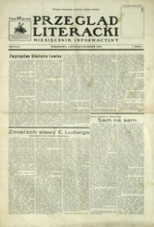 Przegląd Literacki : miesięcznik informacyjny. 1930, R. 1, nr 11-12 (listopad-grudzień)