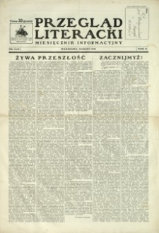 Przegląd Literacki : miesięcznik informacyjny. 1931, R. 2, nr 3 (marzec)